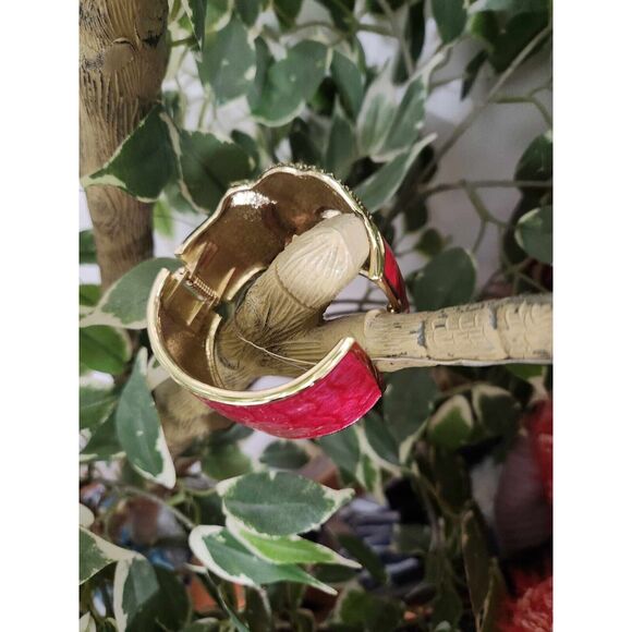 Fashion Cute Enamel Owl Bangle Fold-Over Bracelet / Red - Picture 4 of 7